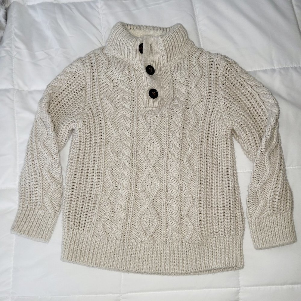 Baby Gap chunky cable knit beige sweater 3T